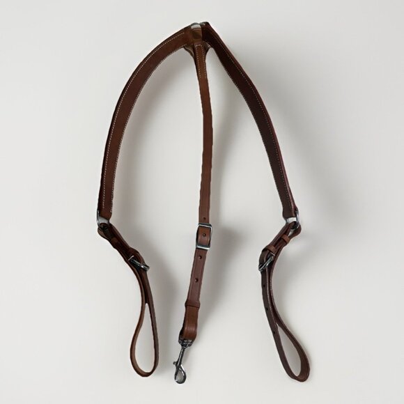 NEW Leather Horse/Pony Headstall Bridle Halter Combo w/ Martingale Beige Tack - Picture 6 of 8